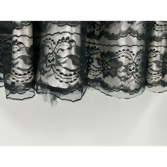 Vintage Y2K Jessica McClintock Gunne Sax Strapless Black White Lace Dress Sz 1 - Picture 6 of 6